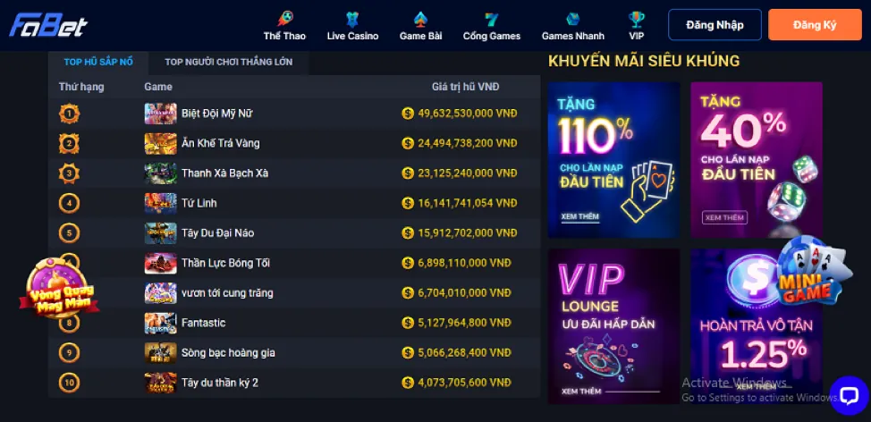 Lợi ích VIP J882 Nhà Cái